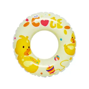 Anillo de natación inflable moderno para niños, bonito pato grueso flotante