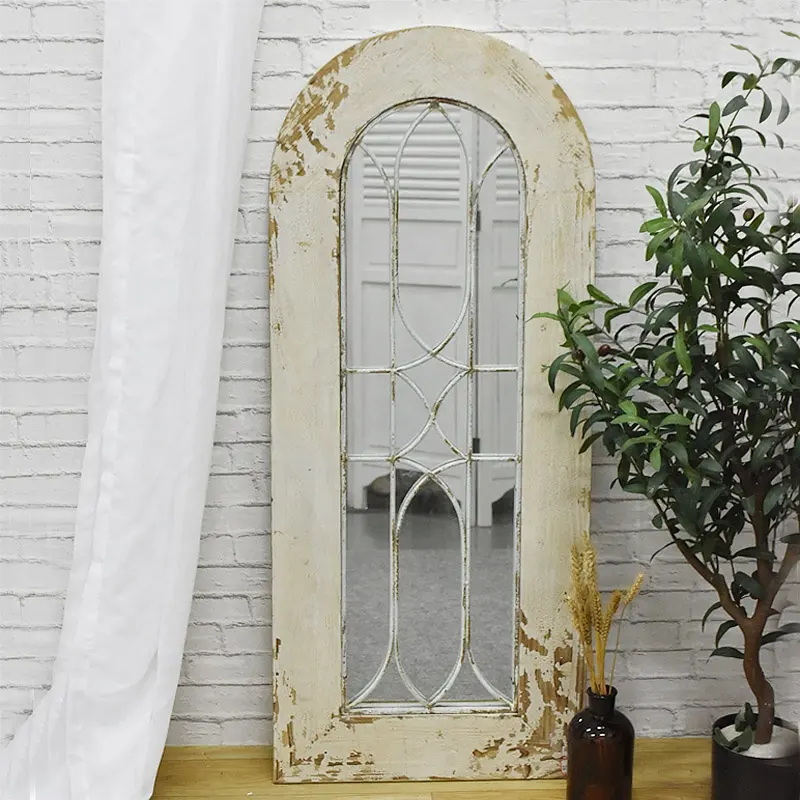 Vintage Distressed Home Decor gewölbter Ganzkörper-Langs piegel, chinesischer Import Home Decoration Pieces Stehender hochwertiger Spiegel;