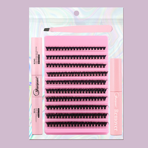 Cils en grappe DIY Tangerine Blaze Glow 60D D Curl 10-16mm, audacieux, chauds, festifs, vifs, pour l'été, les fêtes en plein air et les soirées en jardin - Product Image 2