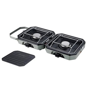 Petit four à <span class=keywords><strong>gaz</strong></span> extérieur portable acier inoxydable steak de boeuf frit fer brûlant <span class=keywords><strong>gaz</strong></span> deux réchauds sac de camping cuisine pliante - Product Image 1