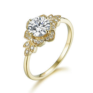 Livraison gratuite, design classique et simple, bague solitaire en or blanc 18 carats, moissanite 1 carat, bague de mariage en moissanite pour femmes - Product Image 1