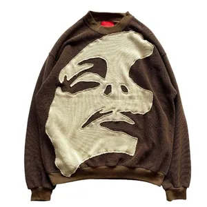 DiZNEW sweatshirt oem logo personnalisé coton Applique sweatshirts à capuche pour hommes impression sweatshirt ras du cou unisexe