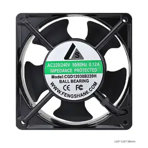 Düşük gürültü eksenel akış fanı 110v 220v 12038 120mm rulman KAYNAK MAKINESİ Ac fırçasız soğutma fanı