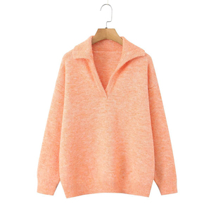 Suéter de Mujer, Primavera 2026, Nuevo Estilo Casual, Elegante, Holgado, con Solapa, Estilo Informal, Suéter con Solapa de Estilo Suave - Product Image 5