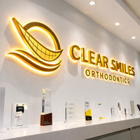 Lettres LED personnalisées Halo éclairées par l'arrière Lettres en relief éclairées par LED Panneau lumineux intérieur Réception Murale pour usage professionnel