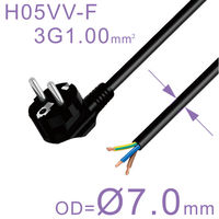 Câble d'alimentation électrique européen de haute qualité, rallonge Schuko CEE 7/7, longueur de câble 1,5 m, extrémité femelle IEC, 16A, usage domestique