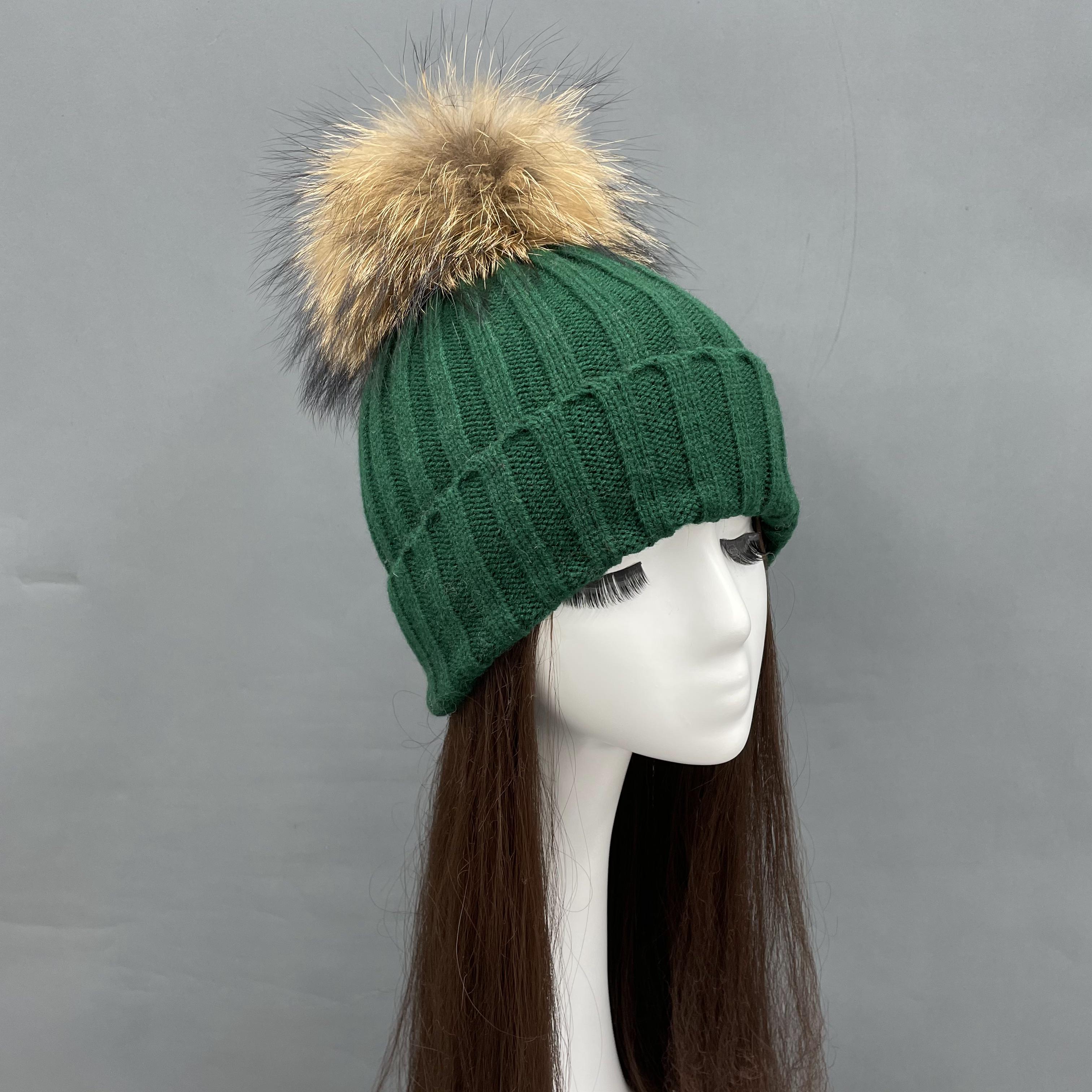 Dark Green knitted beanie hat