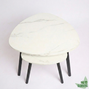 Juego de Mesas de Centro Apilables, Resistentes al Agua, con Superficie de Mármol Sintético, Estilo Simple y Lujoso, para Sala de Estar - Product Image 6