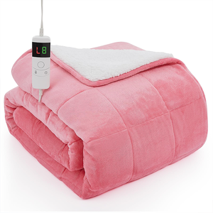 Mantas pesadas eléctricas de calentamiento rápido respetuosas con el medio ambiente, <span class=keywords><strong>manta</strong></span> ponderada calentada Sherpa de franela con protección contra sobrecalentamiento - Product Image 1