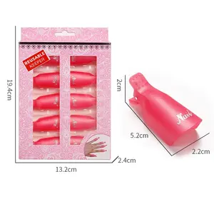 10 unids/caja DIY Nail Art Tool para salón de belleza plástico sólido UV Gel Polish Remover Soaker Cap Wraps & Clips - Product Image 5