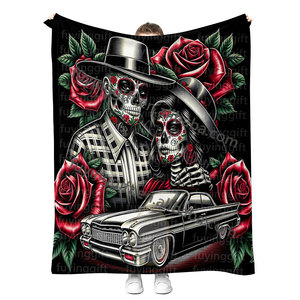 Manta de Felpa <span class=keywords><strong>con</strong></span> Estampado Personalizado de Pareja Chicana Chola <span class=keywords><strong>Cholo</strong></span>, Estilo Latino, Lowrider, Suave y Acogedora, de Franela - Product Image 1
