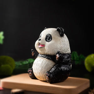 Cute Panda Sculpted Figurine Epoxy <b>Resin</b> Creative Animal Office Tabletop Healing Folk Art Crafts Business <b>Gift</b> - Product Image 3