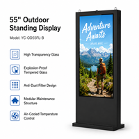 Tótem de Señalización Digital Impermeable para Publicidad en la Vía Pública, con Cristal Templado Antirreflejos de 5-8 mm, IP65