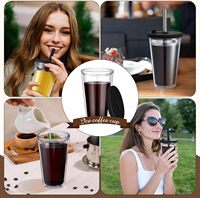 Bouteilles en plastique sans BPA de nouveau style pour jus avec LOGO personnalisé gobelets en plastique transparent avec couvercles et pailles pour tasses à café et boissons glacées