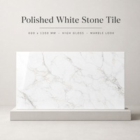 Carrelage mural effet marbre grand format 600x1200mm en porcelaine polie brillante pour salle de bain, douche, crédence et murs intérieurs