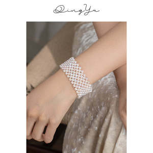 WENCHI สร้อยข้อมือไข่มุกแท้ 450 กรัม หลายชั้น - Product Image 5