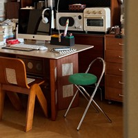 Chaise de salle à manger pliable moderne avec pieds chromés et revêtement en cuir/lin, design léger et portable pour la maison, le bar et la salle à manger