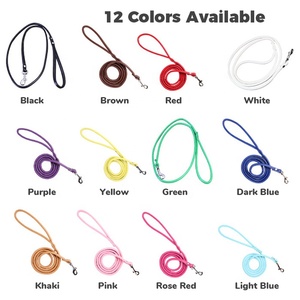 पु गोल रस्सी पट्टा-ठोस रंग धातु बकल 12 रंग छोटे/मध्यम कुत्तों के लिए टिकाऊ - Product Image 2