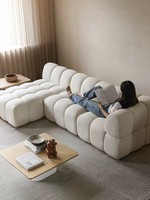 Meubles de Salon Canapé Nuage Confortable Canapé d'Angle Blanc Sectionnel Moderne en Forme de L 3 Places