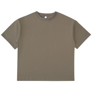 Venta al por mayor peso pesado Streetwear hombres algodón personalizado en blanco de gran tamaño cuello redondo hombro caído - Product Image 1