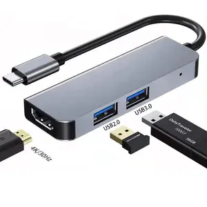 Fourniture directe d'usine 3-en-1 USB3.1 Type C Hub USB C vers 4K HDMI Station d'accueil USB 3 en 1 avec USB3.0