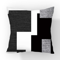 Housse de coussin décorative géométrique YINUAN, noir, gris, blanc, couleurs contrastées, pour canapé, lit, décoration de chambre