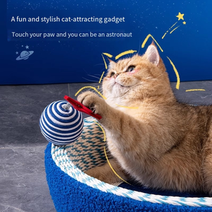 Rascador para Gatos con Diseño de Cielo Estrellado, Área de Descanso Elíptica, Juguete Interactivo en Forma de Bola, Cama para Mascotas de Interior, Mueble Duradero de Gran <span class=keywords><strong>Tamaño</strong></span> - Product Image 3