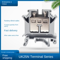 Bloc de bornes de alimentation sur rail DIN UK25N, câble carré de 25 mm², 100 A, 800 V, connecteur de jonction à vis, kit de câblage électrique industriel