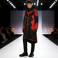 Cyberpunk Techwear Kapuzenmantel mit Metallischen Einsätzen Kostüm Herstellerlieferung CPC UKCA-Zertifizierte Erwachsenen-Anzugsets