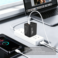 Bloc de charge rapide universel HYTO 35W PD avec affichage numérique intelligent, chargeur mural USB A et ports Type C, adaptateur de charge multi-appareils