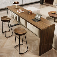 Table de bar de petite taille, table de bar longue avec cloison murale