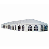 Tente de réception extérieure en alliage d'aluminium en forme de A - Transparente blanche et bleue, ignifuge, imperméable, utilisable en toutes saisons