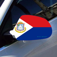 Housse de protection pour rétroviseur de voiture avec drapeau de Sainte-Kitts et Nevis (lot de 2) en tissu extensible avec bords renforcés