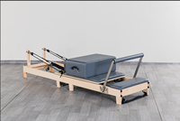 Reformer Pilates pliable en bois d’érable avec pieds réglables Machine de fitness professionnelle pour studio et maison