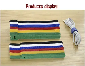 Stock Wholesale Back To Back Hook And Loop Strap Fastener Cable Organizer Colorful Reusable Cable Ties