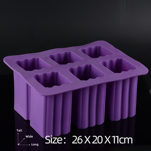 Hot-selling 6-cavity rectangular <b>silicone</b> mold, large size, sustainable mold for soap making - Product Image 6