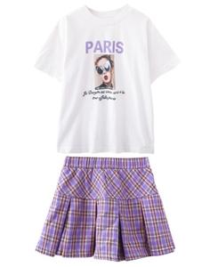 Ensembles de vêtements pour enfants WHS07 pour filles, vêtements de sport, style marine, rayé + jupes, ensembles de sport pour filles, survêtements pour adolescentes - Product Image 4