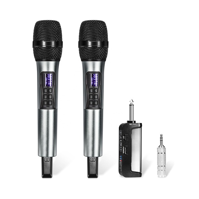 Wireless Dynamic Handheld Conference Microphone Echo Receiver Noise Cancelling Rechargeable-Professional Karaoke System