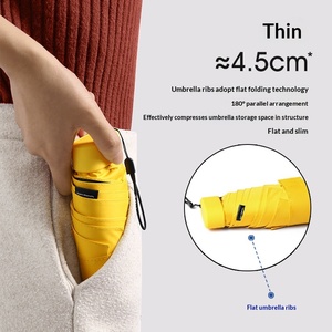 Ultra Light Manual Black Coating Small Folding Sun <b>Umbrella</b> with Capsule Design-Advertising Gift for Travel Use - Product Image 4