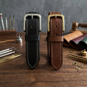 Hot Selling BS INTERNATIONAL Cow Hide Leather Belt Steel <b>Skull</b> Buckle Printed Solid Pattern Lightweight Eco-Friendly Casual - Product Image 1