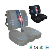 Ensemble de coussins de siège en mousse à mémoire de forme avec coussin de soutien lombaire pour chaise de bureau, voiture, fauteuil roulant – Soulagement confortable des douleurs au dos et au coccyx