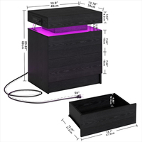 OEM ODM Vente en gros de lampes d'ambiance LED modernes et de stations de charge sans fil, table de chevet pour appartement, chambre à coucher, table de lit