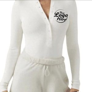 <b>Retro</b> Long Sleeve Stand Collar Button Yoga Tank Top Plus Size Reversible Breathable Eco-Friendly Lightweight Skinny Fit - Product Image 2
