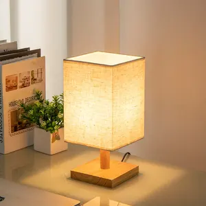 Decorative Table Lamp LED Fabric Wood Desk Office Hotel Apartment E27 Table lamp