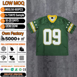 Maillot de sport personnalisé en maille respirante en polyester, maillot de football à manches courtes, tenue d'équipe, col en V, numéro imprimé - Product Image 1