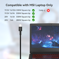 Adaptateur de chargeur 330W pour MSI USB à embout carré 19.5V/16.9A Adaptateur de chargeur universel pour ordinateur portable Hôtel Bureau Maison Utilisation Fournisseur en vogue