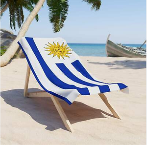 Toalla de baño y playa de microfibra con bandera de Uruguay, manta absorbente de secado rápido sin arena, diseño de acuarela - Product Image 1