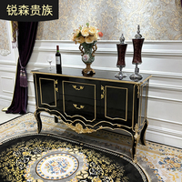 Buffet en bois massif de style français RUI SEN, meuble d'entrée de luxe européen, armoire de rangement pour restaurant, meuble de villa