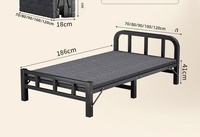 Lit pliant en métal pour une personne, design moderne, gain de place, plusieurs tailles, sans installation, idéal pour chambre, bureau, hôtel - Vente chaude