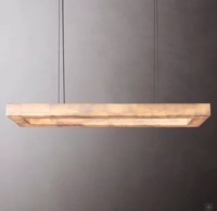 Lustre LED moderne en blocs carrés d'albâtre, télécommande, intensité réglable, éclairage intérieur pour salon, salle à manger et plus encore